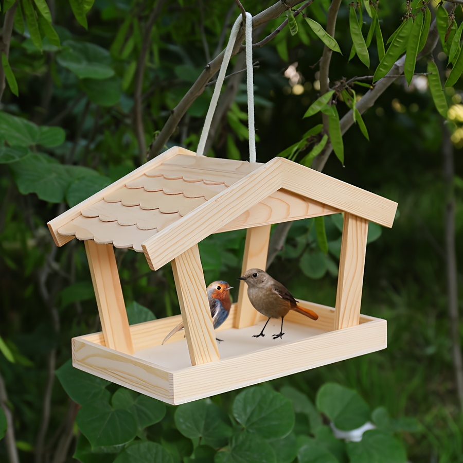 Casetta Per Uccelli In Legno Naturale Da Appendere, Decorativa Per Giardino, 20x15 Cm Circa, Con Foro Di Osservazione