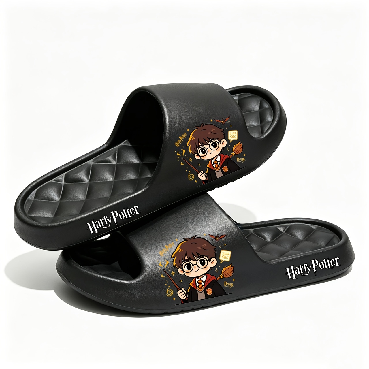 TEMU Harry Potter Slides, Elegant Cartoon Women's/men's Slippers - Summer Platform Slippers With Soft Insole And Durable Sole, Quick-drying, Hand