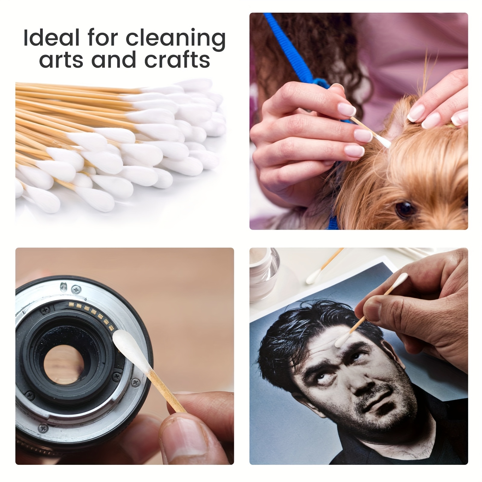 100/200/300/400/500/600pcs Double headed cleaning stick, suitable for ear cleaning, makeup and home cleaning, hygienic independent packaging, disposable multi-purpose, ear cleaning tool, makeup and removal tool, personal care and home preferred