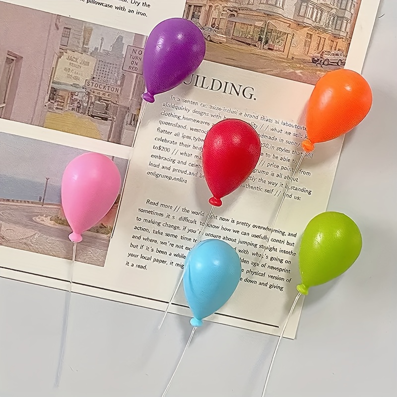 Image of Random Color 12pcs Creative Cute Colorful Macaron Balloon Fridge Magnet Fun Magnetic Whiteboard Bulletin Board Magnet
