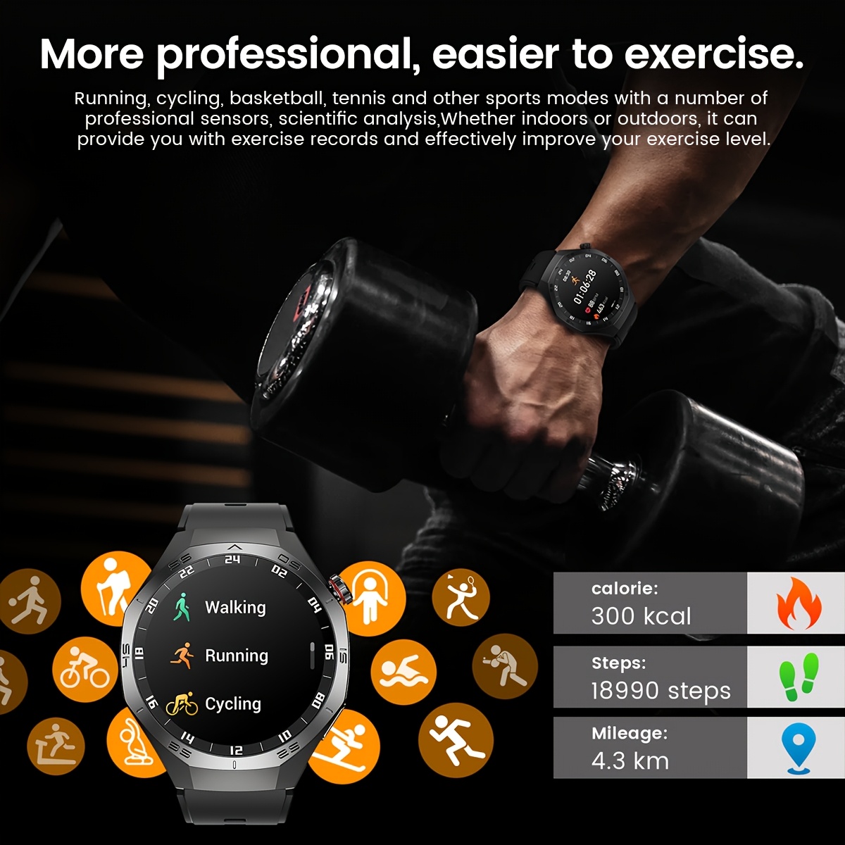 Smartwatch for Outdoor Activities with HD Touchscreen