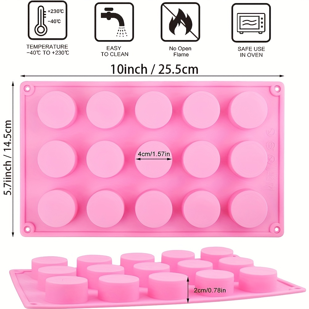 15- Silicone Mold, Suitable For Cylindrical And Rectangular Soap Molds, Suitable For , Shower Tablets, Lotion Bars, Beeswax, And Candles - Handmade Molds