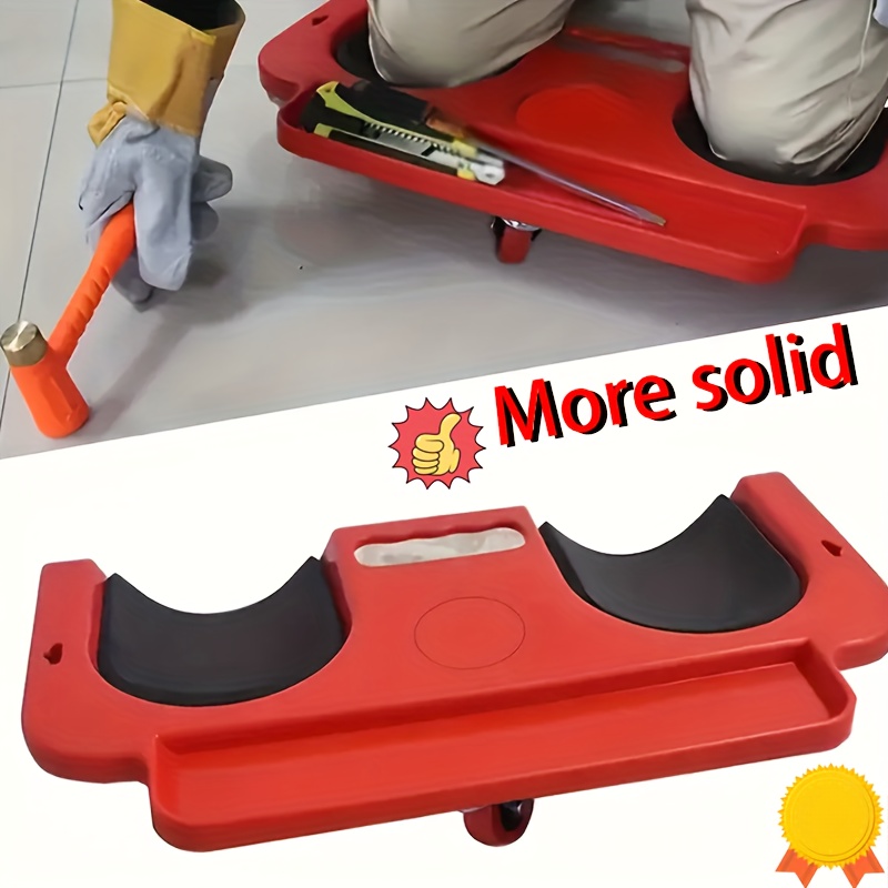 A Rolling Knee Board Platform with Wheels, Made of ABS Material, Featuring a Multifunctional Built-in Tool Tray and a Comfortable Cushion. Suitable for Mechanics, Carpenters, Flooring, and Automotive Repairs. Valentine's Day Gifts for Men