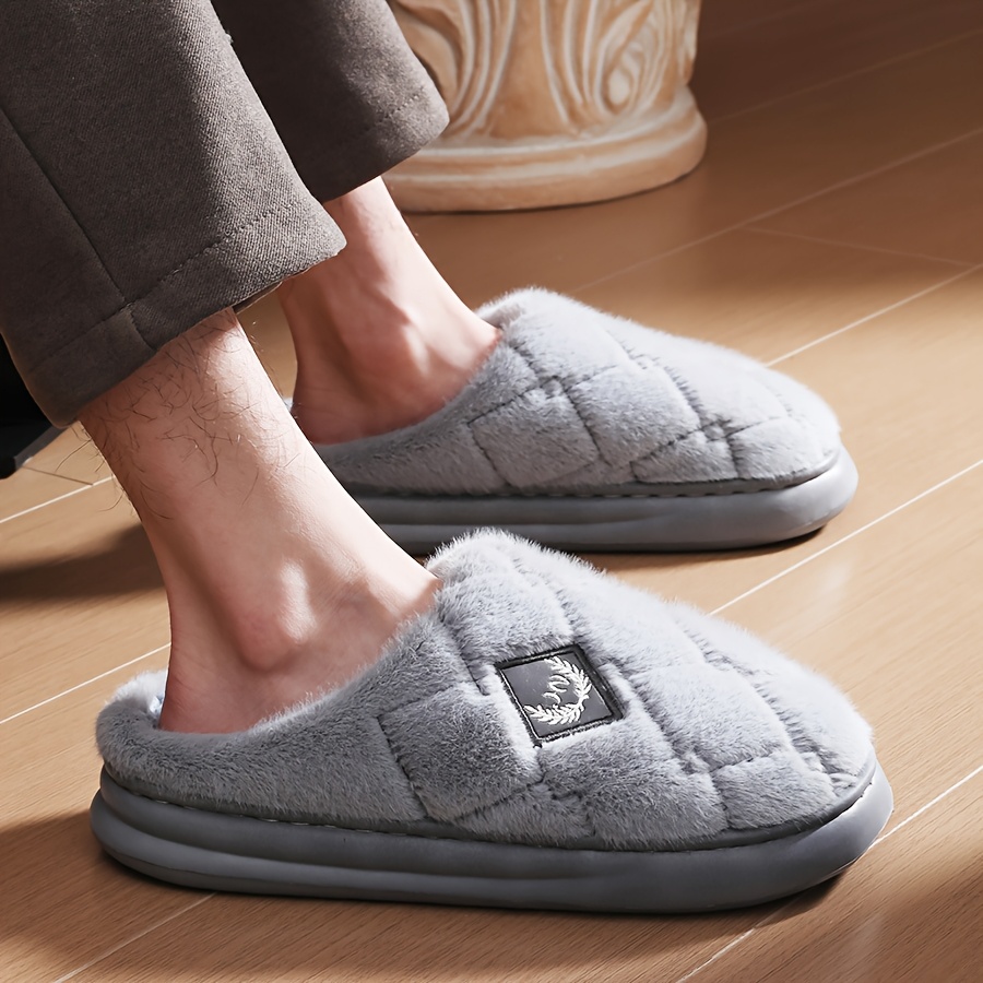 Pmoiste Winter Slippers For Man Warm Memory Foam Lightweight Indoor House Shoes Fashion New Big Size Slipper