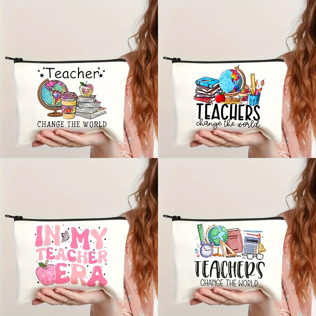 

Teacher Appreciation Makeup Bag - Perfect Gift For Retirement, Birthday, Graduation & Teacher's Day - Polyester, Non-waterproof, Scent-free Cosmetic Pouch