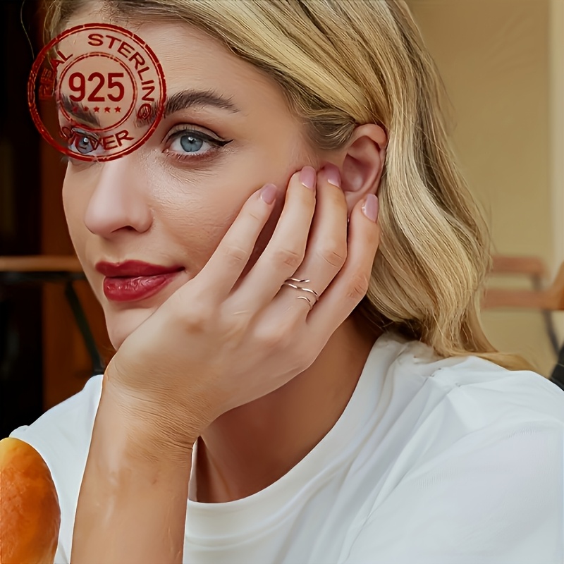 S925 Silver Adjustable Twisted Ring