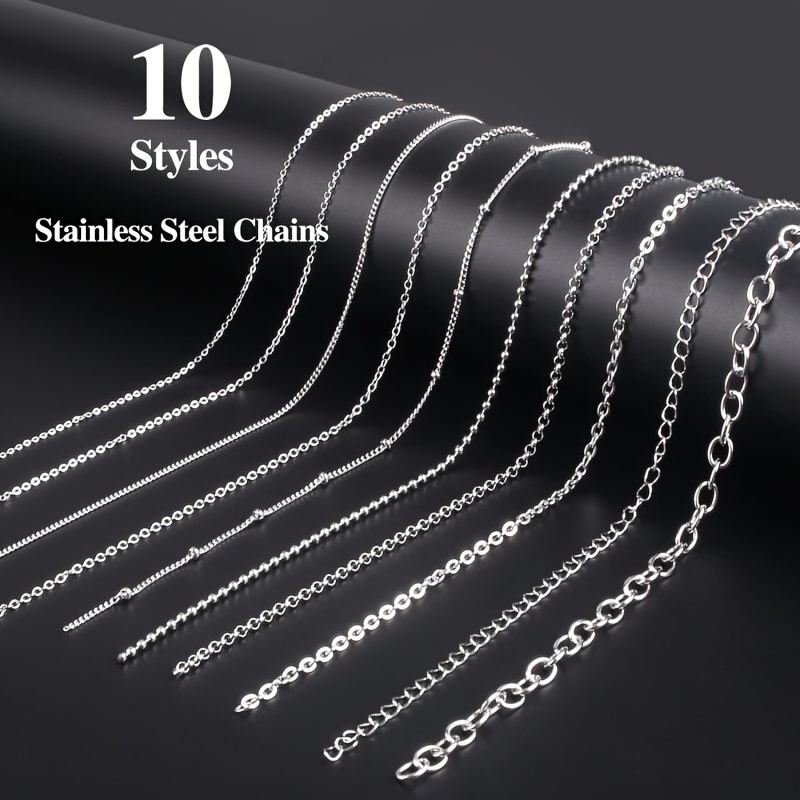 

Materials, 10 Rolls Of 74 Feet Long Stainless Steel Chain, Lobster Clasp/jump Ring/connecting And Other Metal Accessories