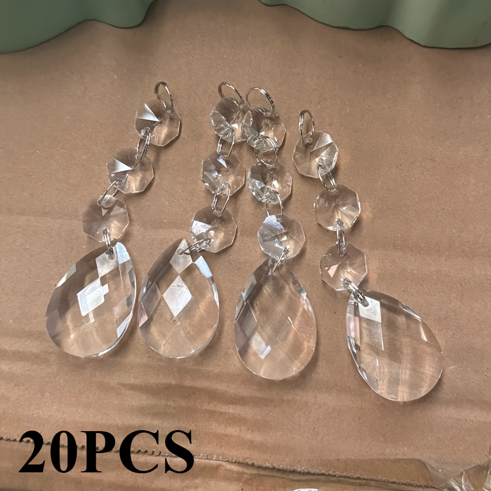 TEMU 20 Acrylic Christmas Decorations In Of Water , Resembling Crystal Acrylic Catchers, Transparent Hanging Ornaments For Centerpiece Decoration,