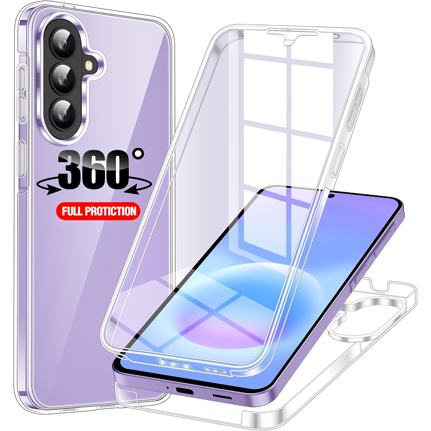 TEMU Phone Case: Suitable For For Galaxy A37 5g A57 A17 A07 A16 A26 A36 A56 Full Body [360°] Protection Case, Scratch-resistant Cover With Built-in