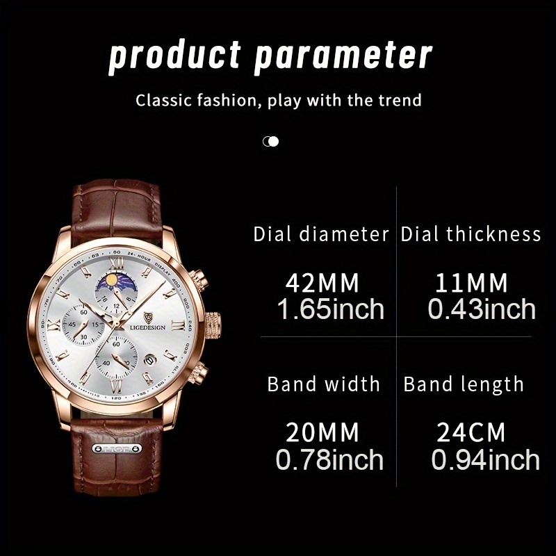 

Elegant Women's Pu Leather Quartz Watch, Luminous Waterproof And Drop-proof, A Good Gift.