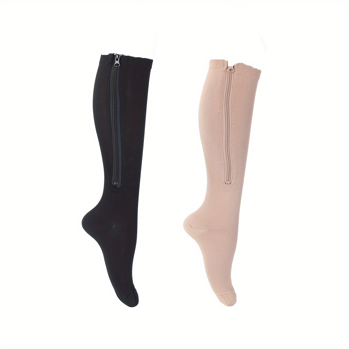 Zipper Copper Compression Socks Women Men Circulation 15 20 - Temu