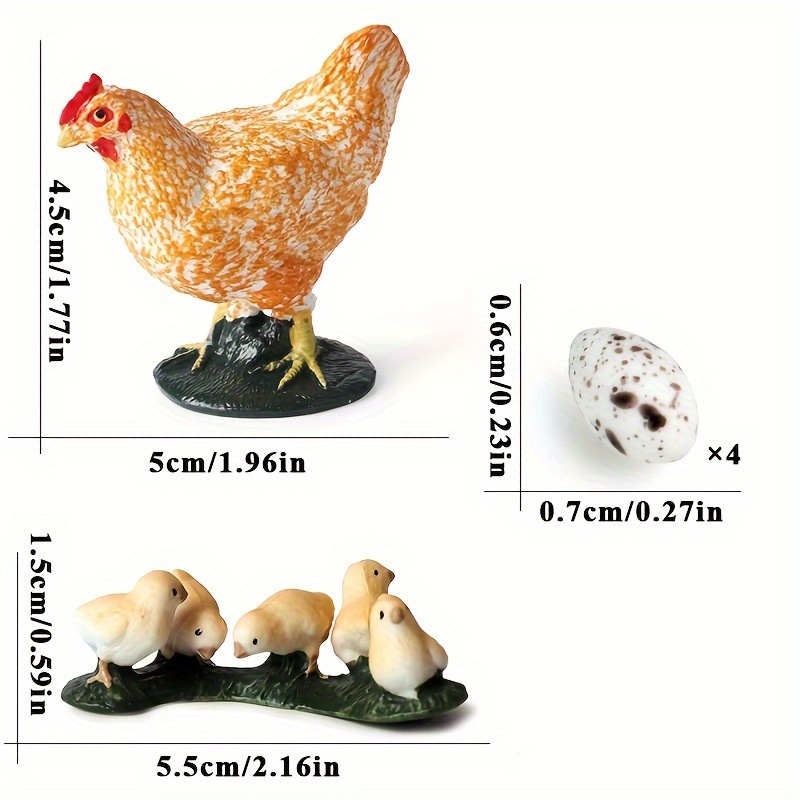 Image of 10pcs, Chicken Family Mini Animal Miniature Statue, Fairy Garden Mini Moss Landscape Glass Container Crafts, Home Decoration Additions, Outdoor Holiday Decor, Home Garden Decoration