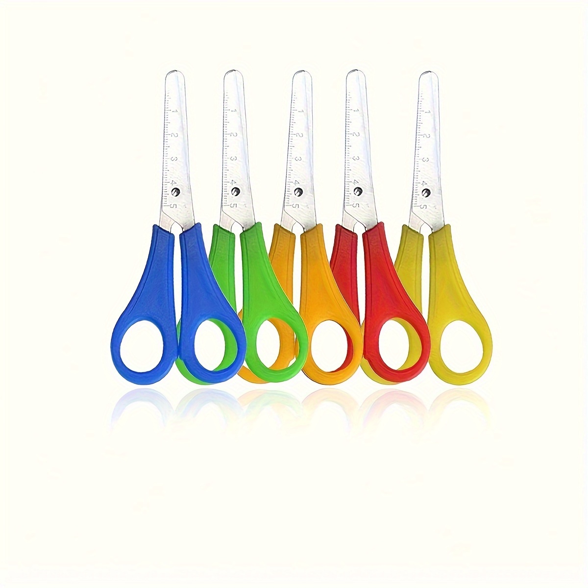 5pcs Scissors Set - Built-in Scalesafety Blunt Tipversatile Cutting Scissors For Office And Craft Art Projectscutting Papercardsand More