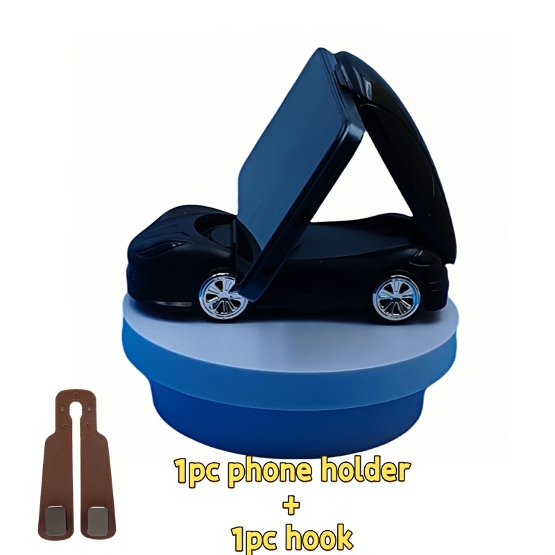 TEMU Car Model Phone Holder Set(1pc Phone 1pc Hook), Foldable Car Dashboard Phone Holder, 360 ° Rotating Universal Phone Holder, Car Accessories