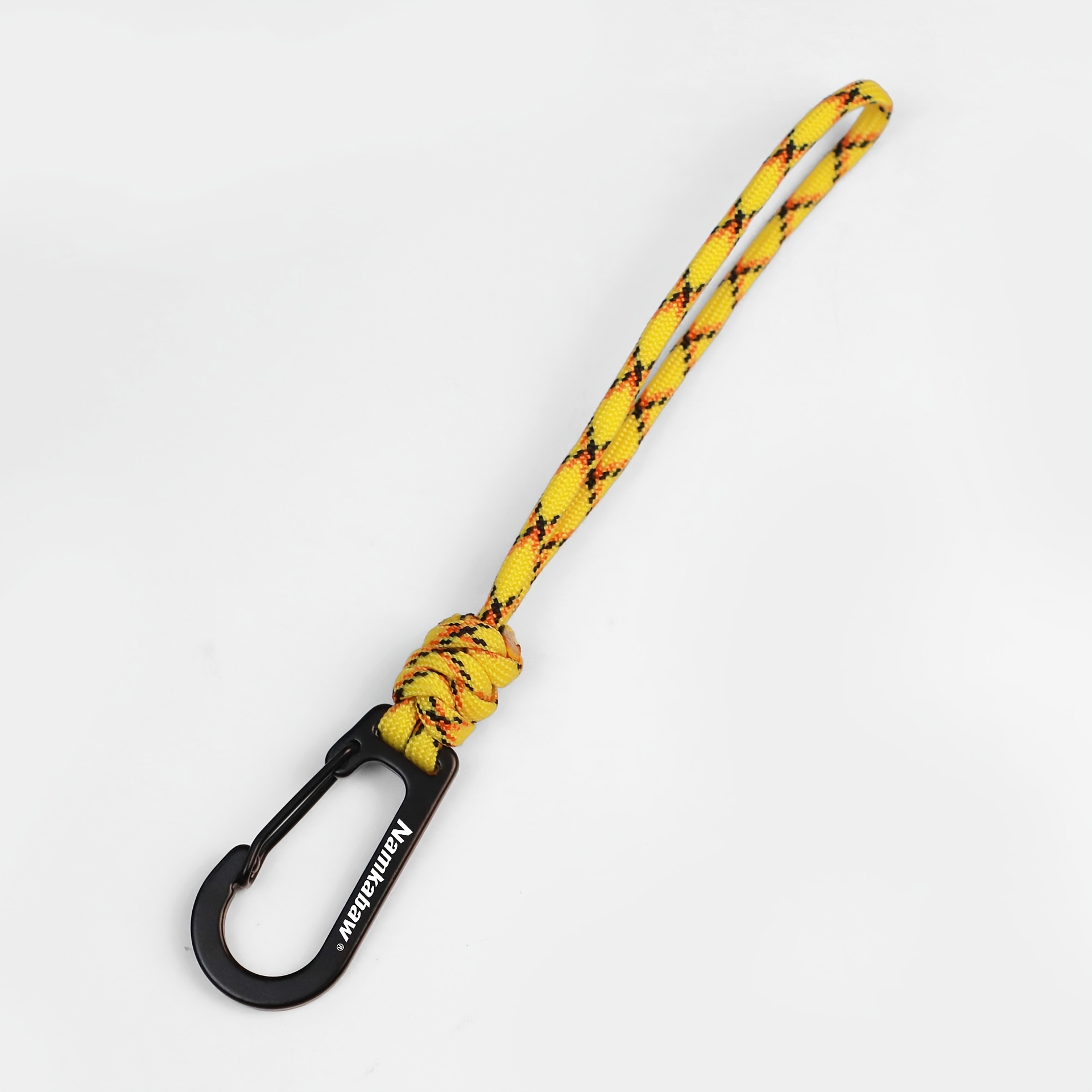 TEMU 1pc Hand-woven -core Keychain Lanyard, Anti-loss Handmade Outdoor Camping Multi-functional Hook With Steel Wire Snap Hook