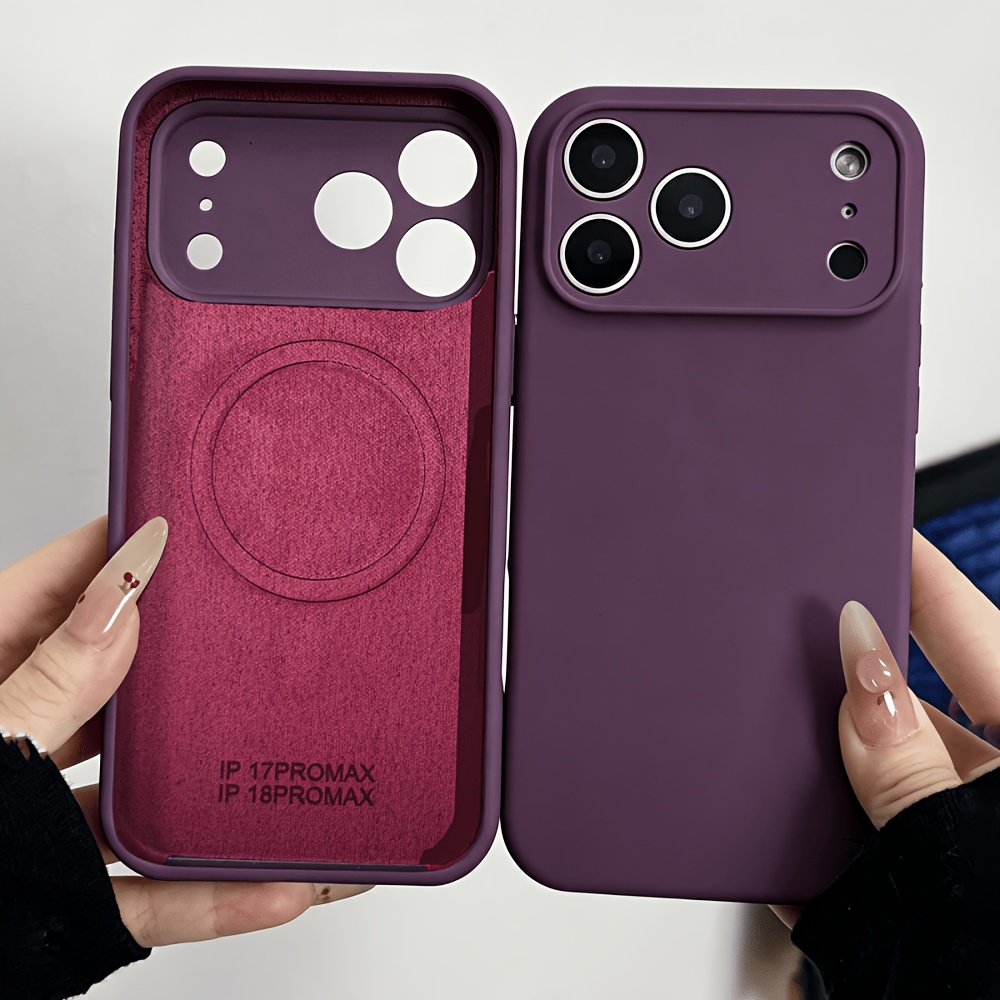TEMU Phone Case - Luxury Liquid Silicone For Magnetic Phone Case Compatible With Iphone 18 Pro Max 17 Pro 17 16 15 Pro Max Wireless Charging Skin