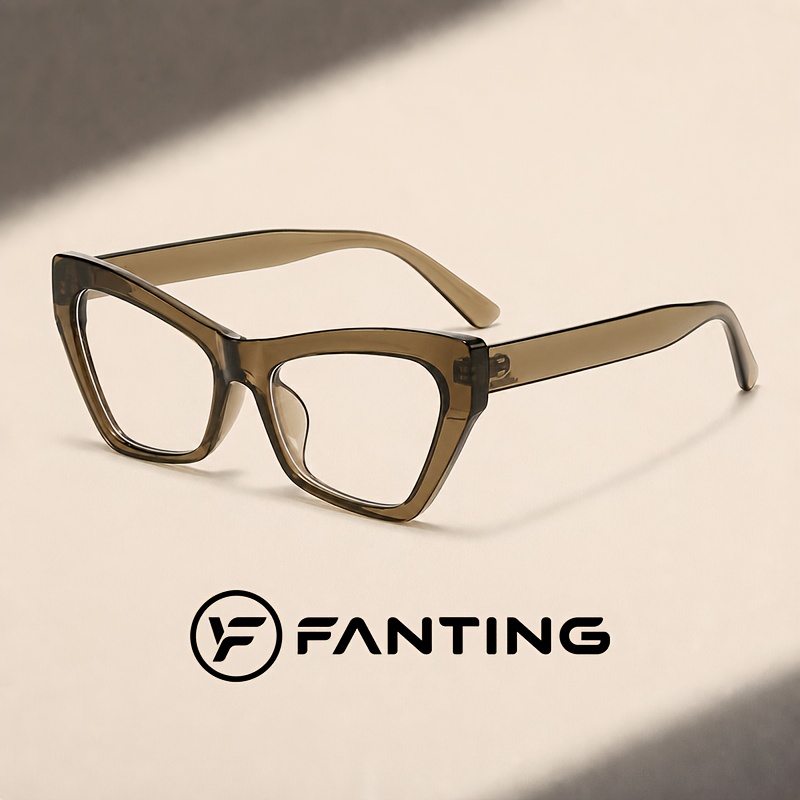 Oversized Cat-Eye Frames with Clear Lens