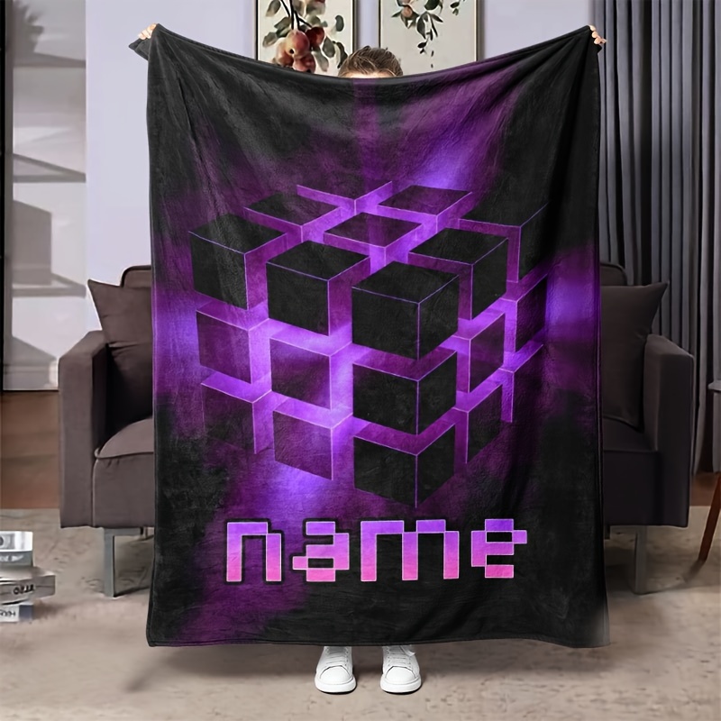 

Customizable Name Flannel Throw Blanket - Cozy & Warm, , Comfort For Boys And Girls