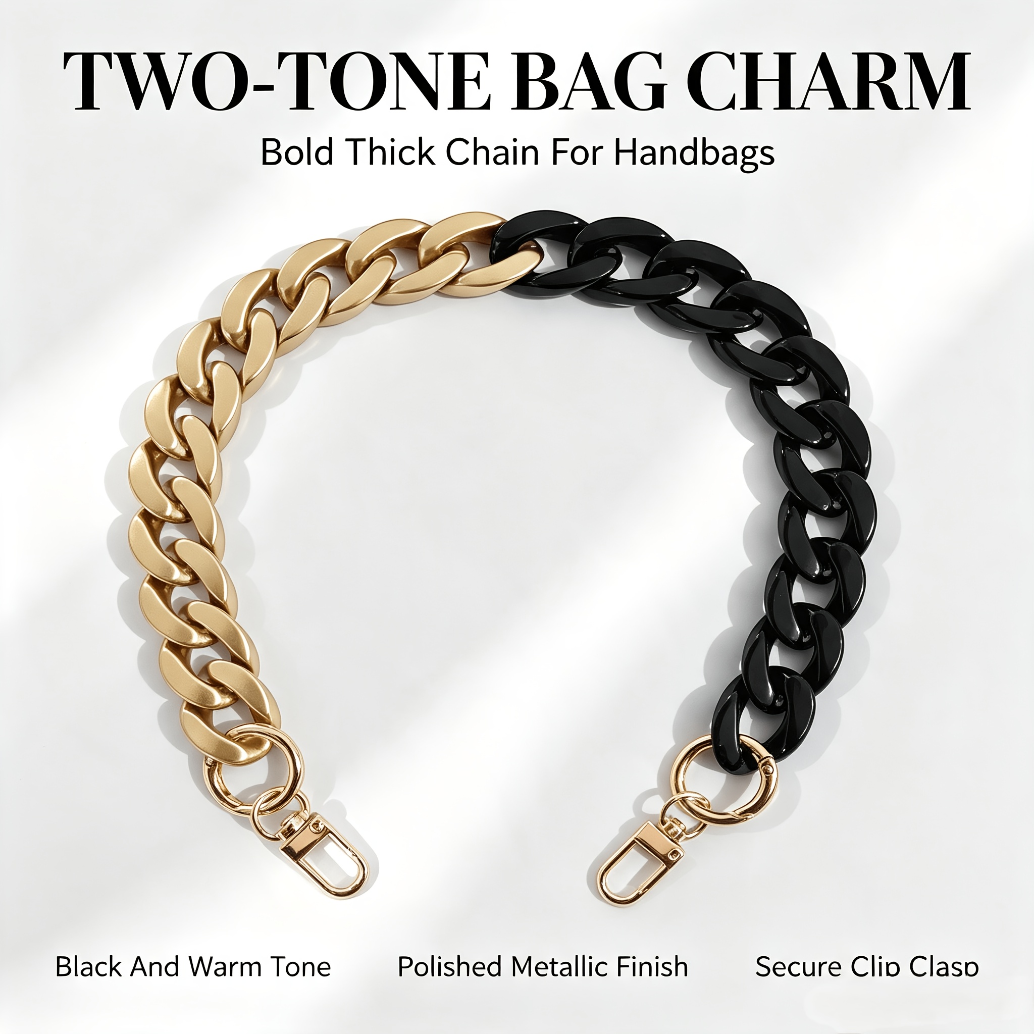 TEMU Cinturino di ricambio per catena di borsa in acrilico, cinturino distaccabile per borsa con catena spessa, accessorio decorativo per ciondolo di