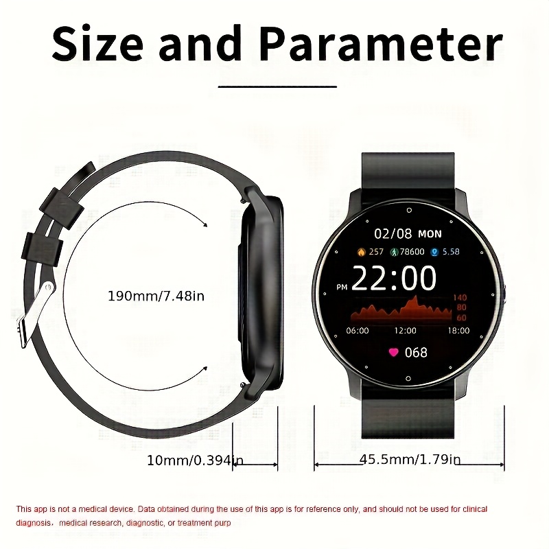 Reloj inteligente redondo de 1.28 pulgadas para hombres y mujeres,  compatible con 20 modos deportivos, IP68, impermeable, frecuencia cardíaca,  oxígeno
