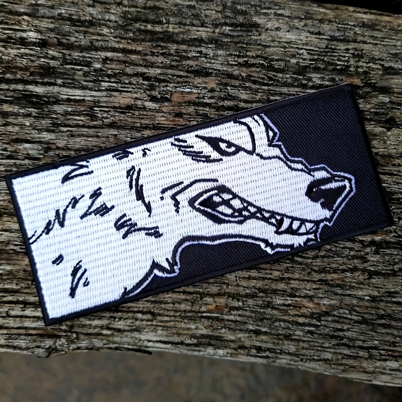 TEMU 1pc White Wolf Head Embroidery Patch Clothing Decoration Cloth Sticker Accessory
