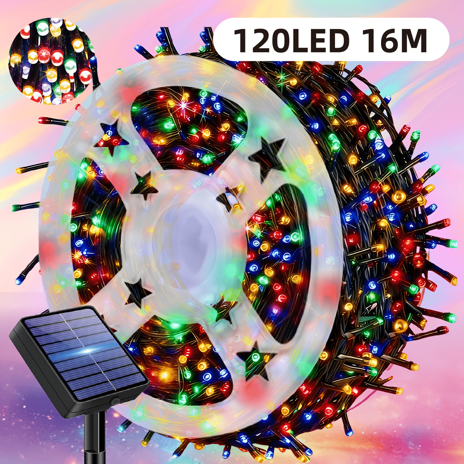 TEMU Outdoor Solar-powered Led Fairy String Lights, 400/240/120 Led Dark Green Line Garden Decorative Lights, 12 Lighting Modes, Equipped With