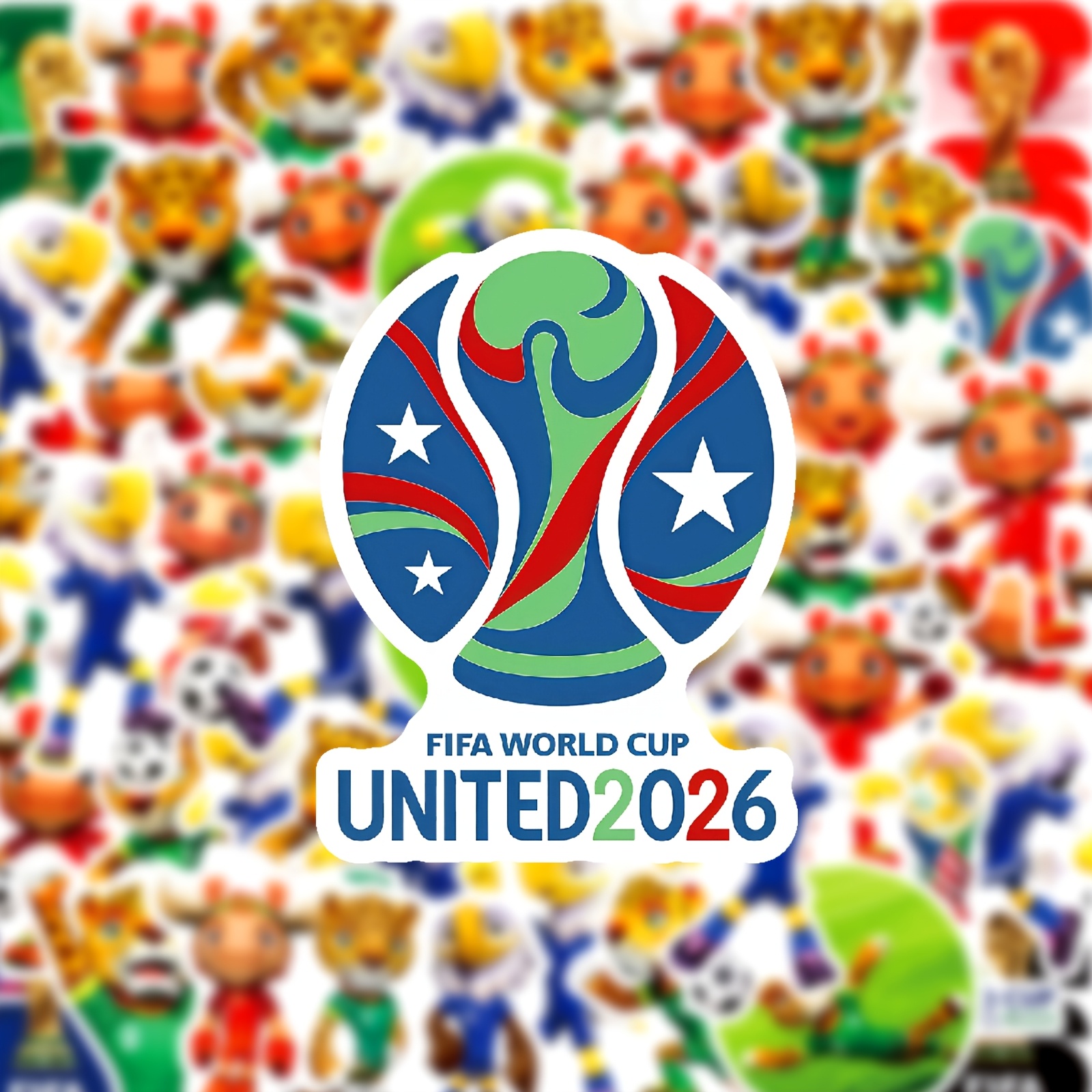 60Pcs 2026 World Cup Stickers Maple Zayu Clutch Mascot Laptop