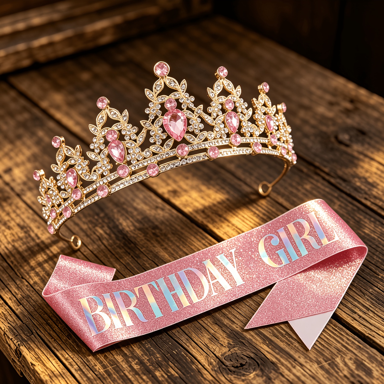 TEMU 2pcs Birthday Crown And Headwear Set - Metal Hair Additions For - Birthday Party Additions Suitable For Girlfriend/wife/best Friend - Creative