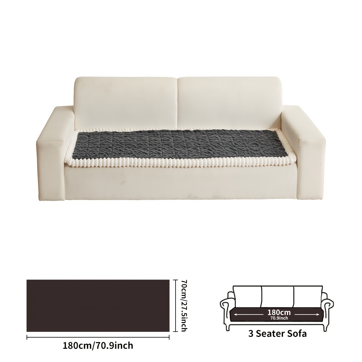 Boho-chic Plush Sofa Cover - Quilted, Thickened, Machine Washable, Pet-friendly Non-slip Couch Protector, Soft Polyester For Living Room, Bedroom, Office
