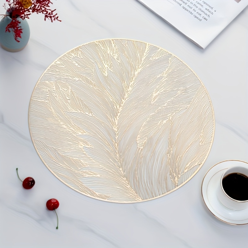 

4/6/8pcs Elegant Pvc Placemats - Round, Waterproof And Heat-resistant Placemats For Dining Room Decoration