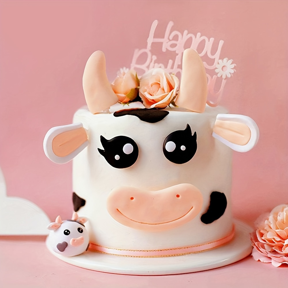 

Cow Cake Topper Set - Showers, Halloween & Christmas Parties | No Power Needed, Feather-free