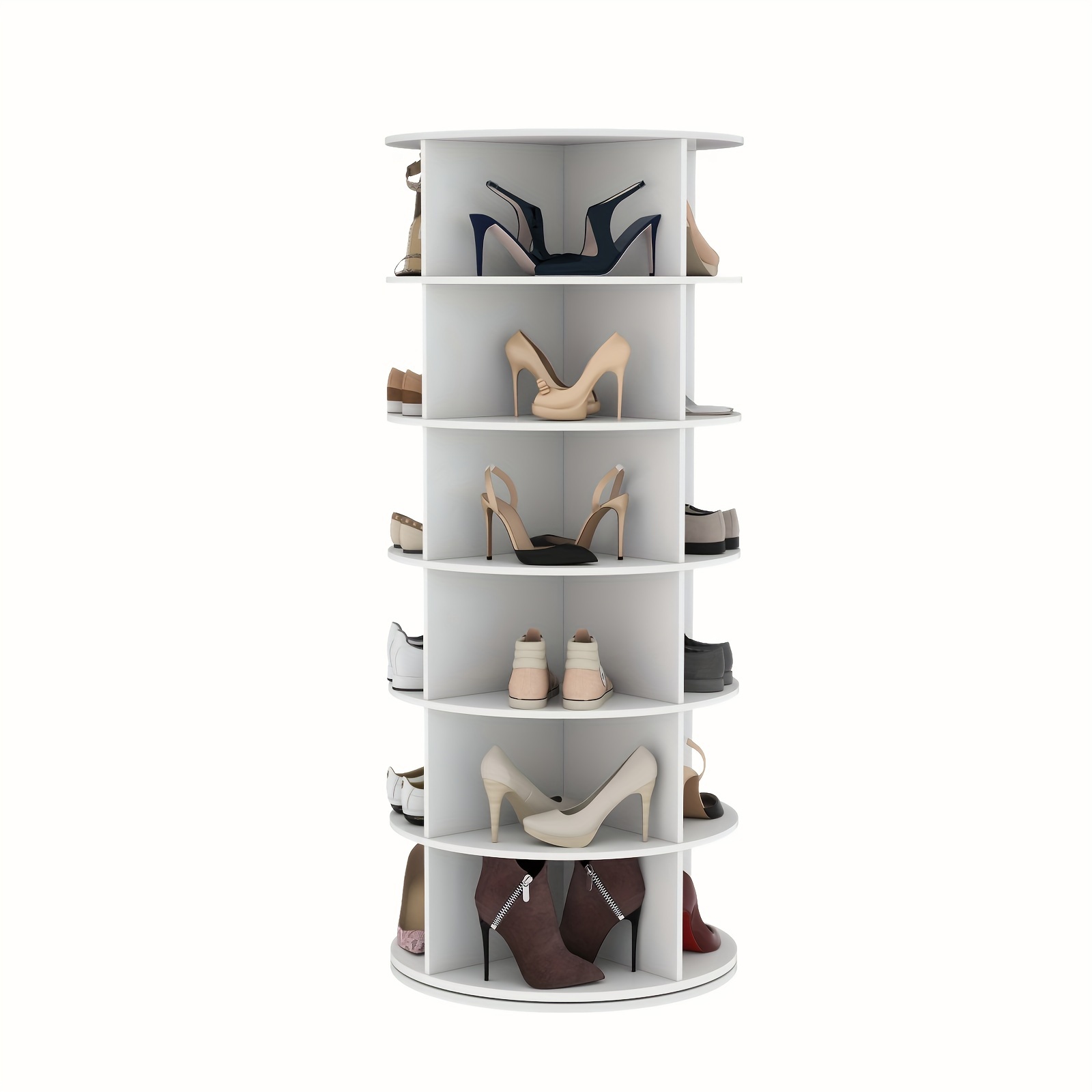 

Rotating Shoe Rack, 6-tier Spinning Shoe Rack Tower, Free Standing Revolving Shoe Storage Organizer Lazy Susan Shoe Rack For Entryway Living Room Hallway