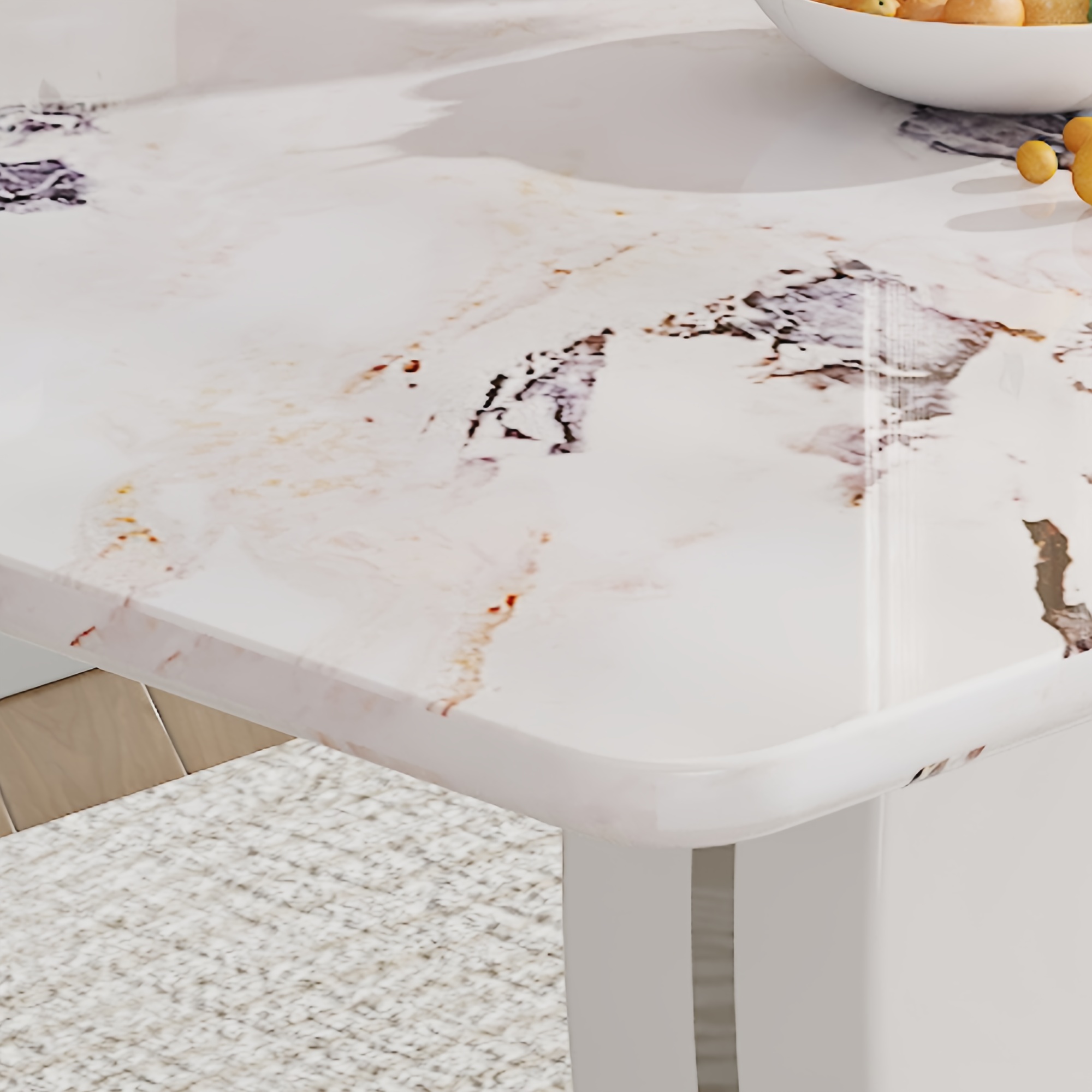 63 modern large   table set for 6 kitchen faux marble table chairs set of 6 63 rectangle kitchen table and 6 pu leather upholstered chairs for kitchen dining room living room   local warehouse Product details 7