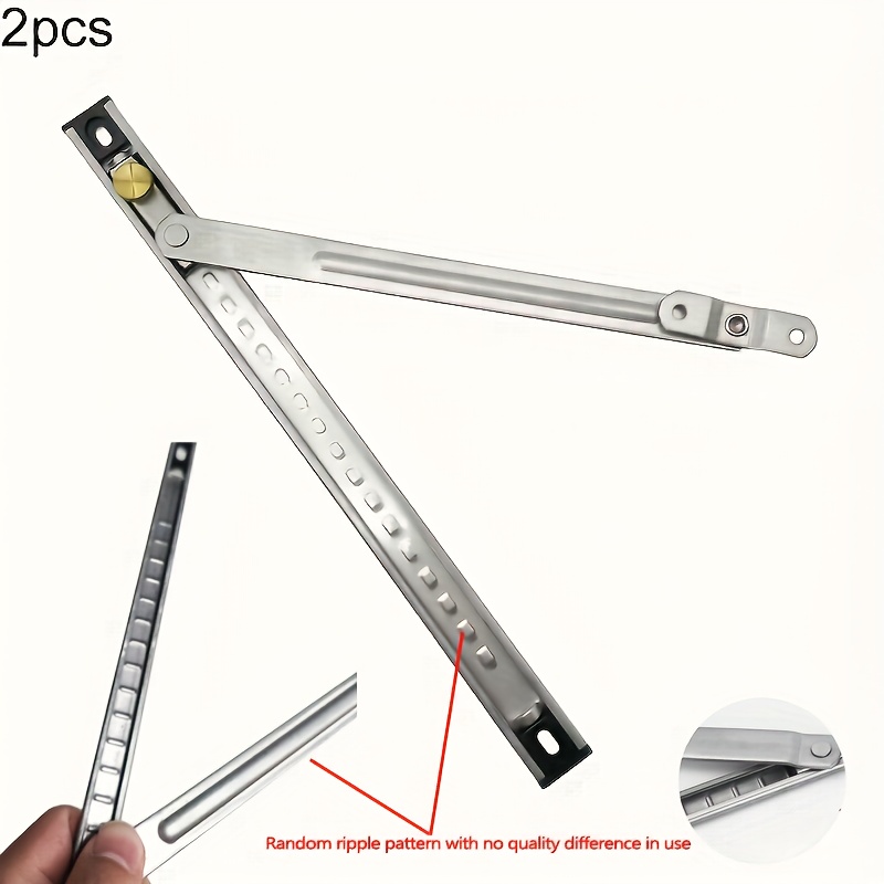 Image of 2pcs Stainless Steel Window Wind Stopper, Suitable For Casement Windows, Double Rod Sash Lock For Sliding And Opening Casements