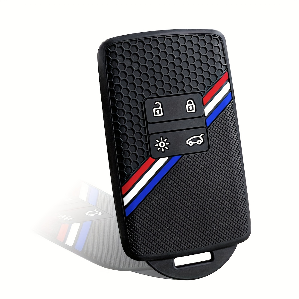 Image of Premium Protective Key Cover, Suitable For Renault Models Compatible With Key Covers - For Renault 2017 Remote Control Protective Case - Shockproof And Wear-resistant - Made Of Silicone - Fitted And