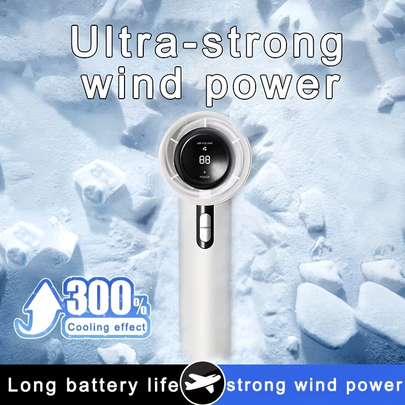 1pc Ultra-Portable 13000rpm Handheld Cooling Fan - 100-Speed Adjustable, 20?C Cooling, USB Rechargeable with Long Battery Life, 36V Safe Operation for Home, Office, Travel, Portable Fan, Sleek Design, Durable Construction