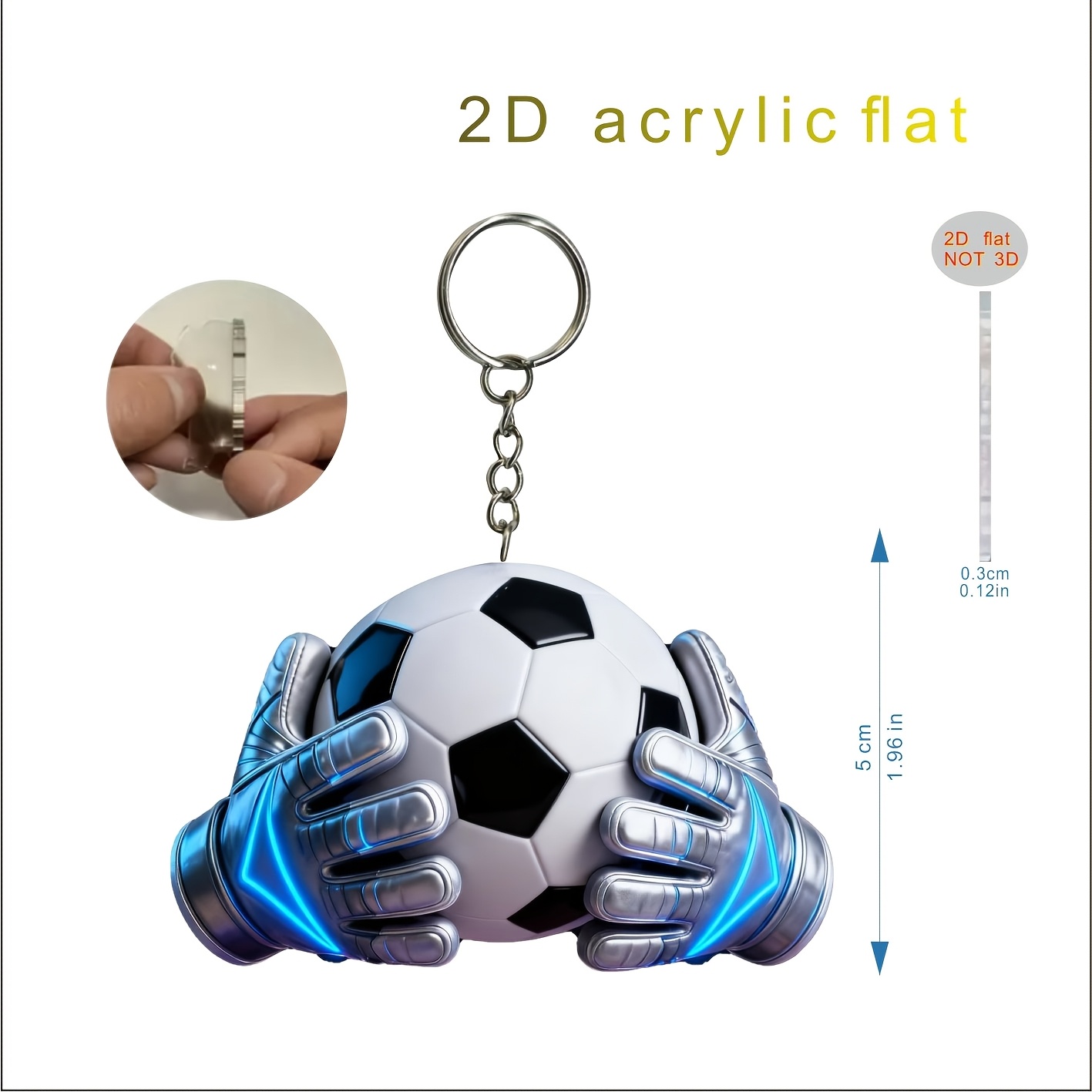 TEMU Llavero 2D - Llavero de fútbol y guante de portero en 2D - La opción ideal para los entusiastas del fútbol, muy adecuado como regalo de o de ,