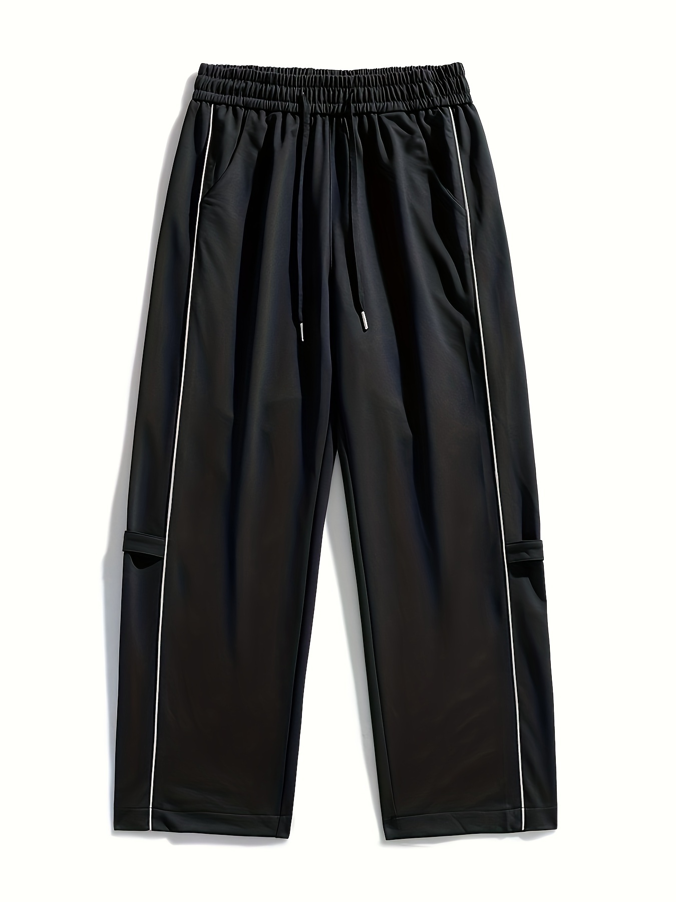 Drawstring Solid Capri Pants Casual Versatile Daily Pants - Temu