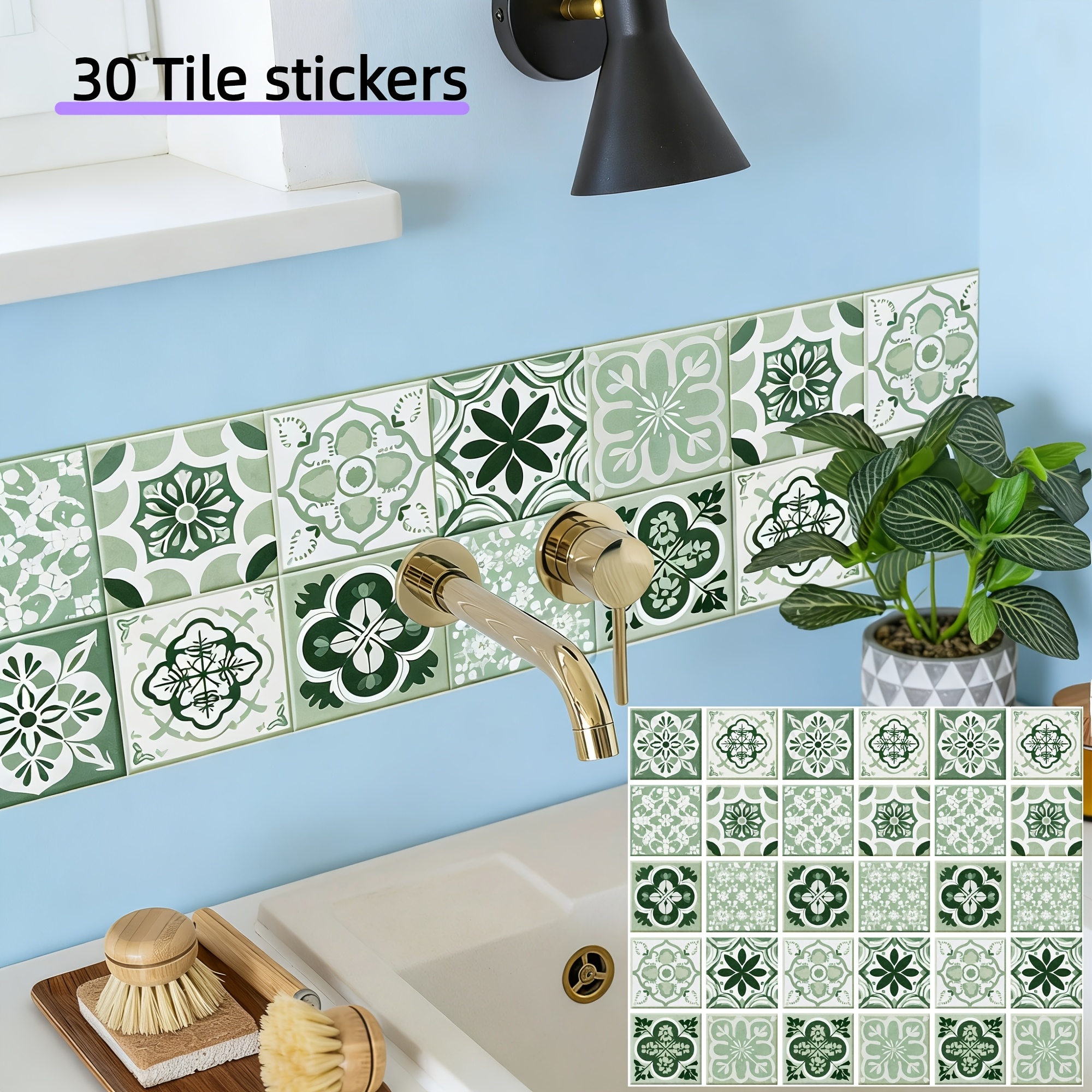 Adesivi Per Pareti 2D In PVC, Effetto Piastrella, Autoadesivi Impermeabili Per Cucina, Bagno E Soggiorno - 2
