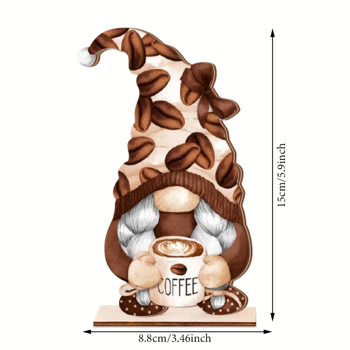 1 Set Of Miniature Wooden Coffee Bean Figurines For Cafe, Restaurant, And Kitchen Tabletop Decorative Plaques And Ornaments halloween Christmas Decoration