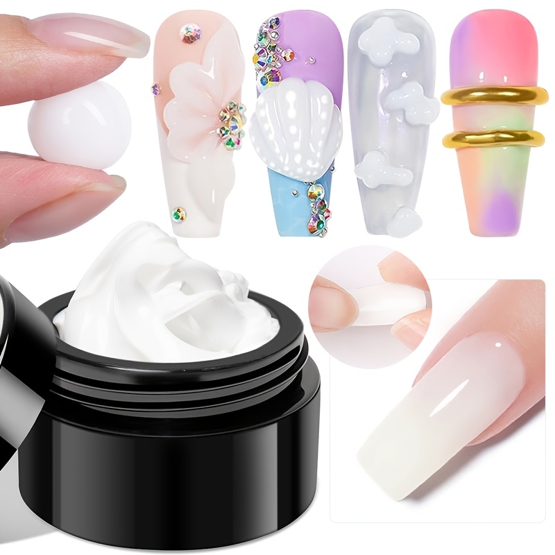 Awstorg 15g White Builder Gel Suitable For /led, Professional Hard Gel Polish For Nail Extensions, Solid Nail & Carving Flower Designs, Manicure & Pedicure Hard Gel For Nail Art