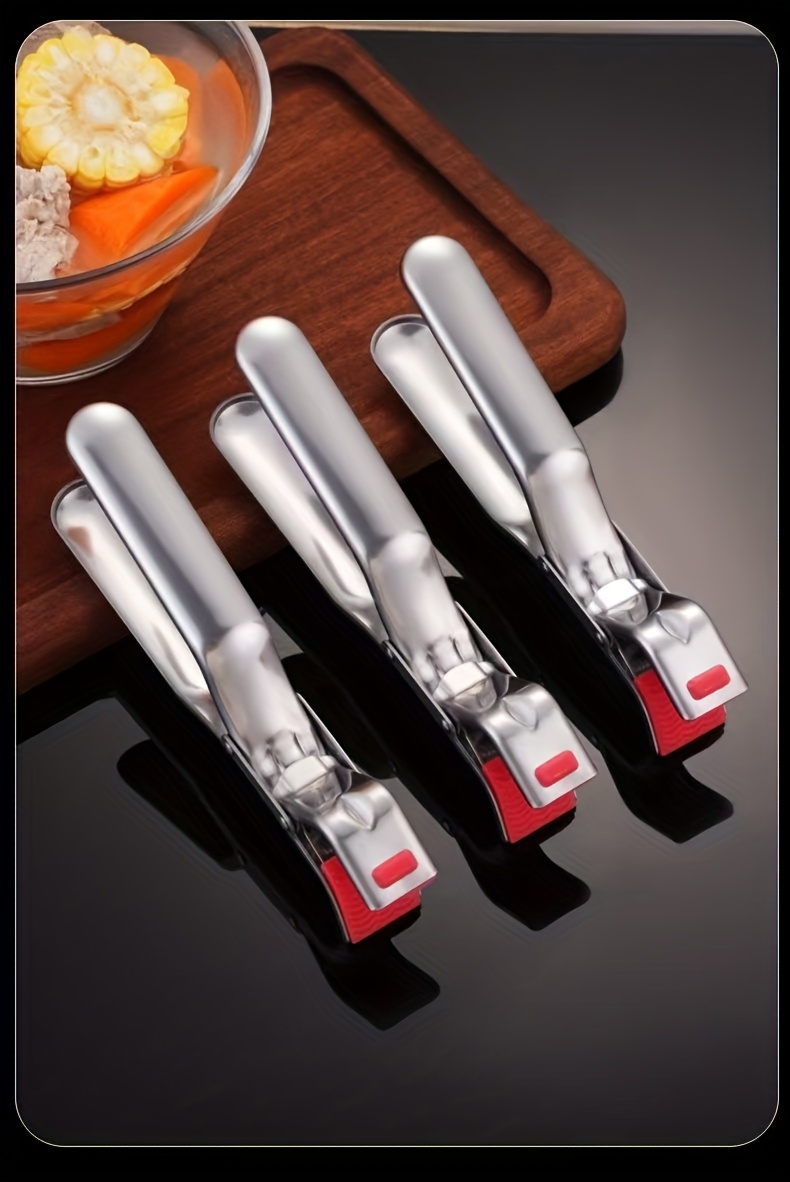 [Anti-Scald Clip] Heavy-Duty Stainless Steel Anti-Scald Clip Compatible for Air Fryer, & Steamer - Heat-Resistant Kitchen Tool with Non-Slip Bowl/Plate Grabber, Steaming Clip - for Hot Pots/Pans, - Utensil (410 Stainless Steel)