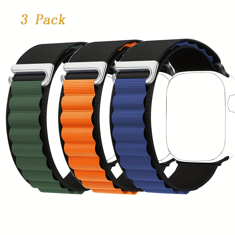 

3pcs, Ttishei Nylon Straps Suitable For Apple Watch 1-9 Generations, 38/40/41/42/44/45/49mm, Suitable For Ultra, Can Replace The Watch Strap Manufacturer