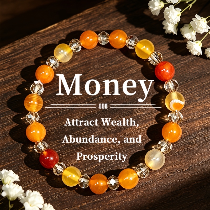 Handmade Orange Striped Agate Bracelet, Bohemian Talisman