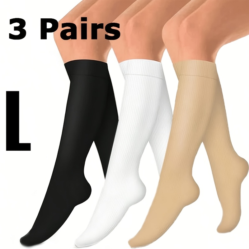 Image of 3-pack Women's Compression Socks | Graduated Compression | Invisible Non-slip | Breathable & Non-stuffy | Suitable For Running, Hiking, Travel, Fitness, And Flying