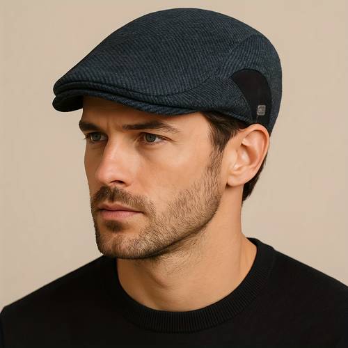 gorra newsboy para hombres invierno gruesa vintage casual rayas boina gorra con visera ajustable