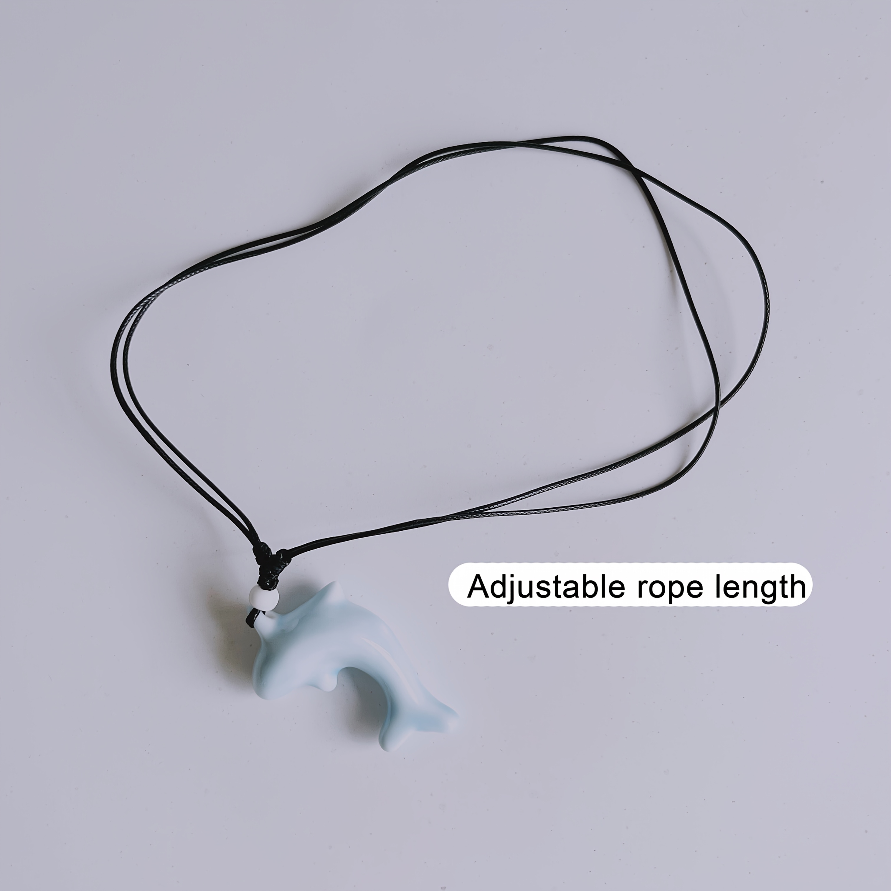 3pcs Ceramic Dolphin Whistle Necklace Set, Adjustable