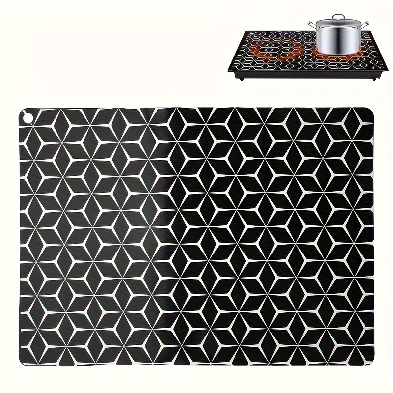 

1pc Kitchenraku Silicone Induction Cooktop Protector Mat, 52x78cm, Magnetic -resistant Stove Cover, Multifunctional Synthetic Silicone Mat For Induction