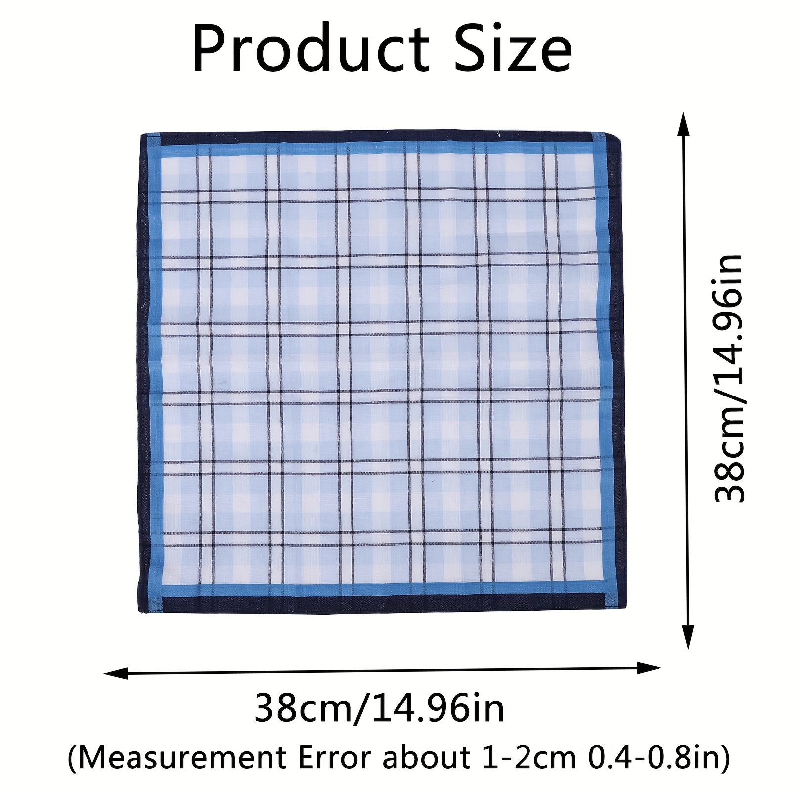 12pcs Men's Handkerchiefs, Pure Soft Checkered Pocket Squares