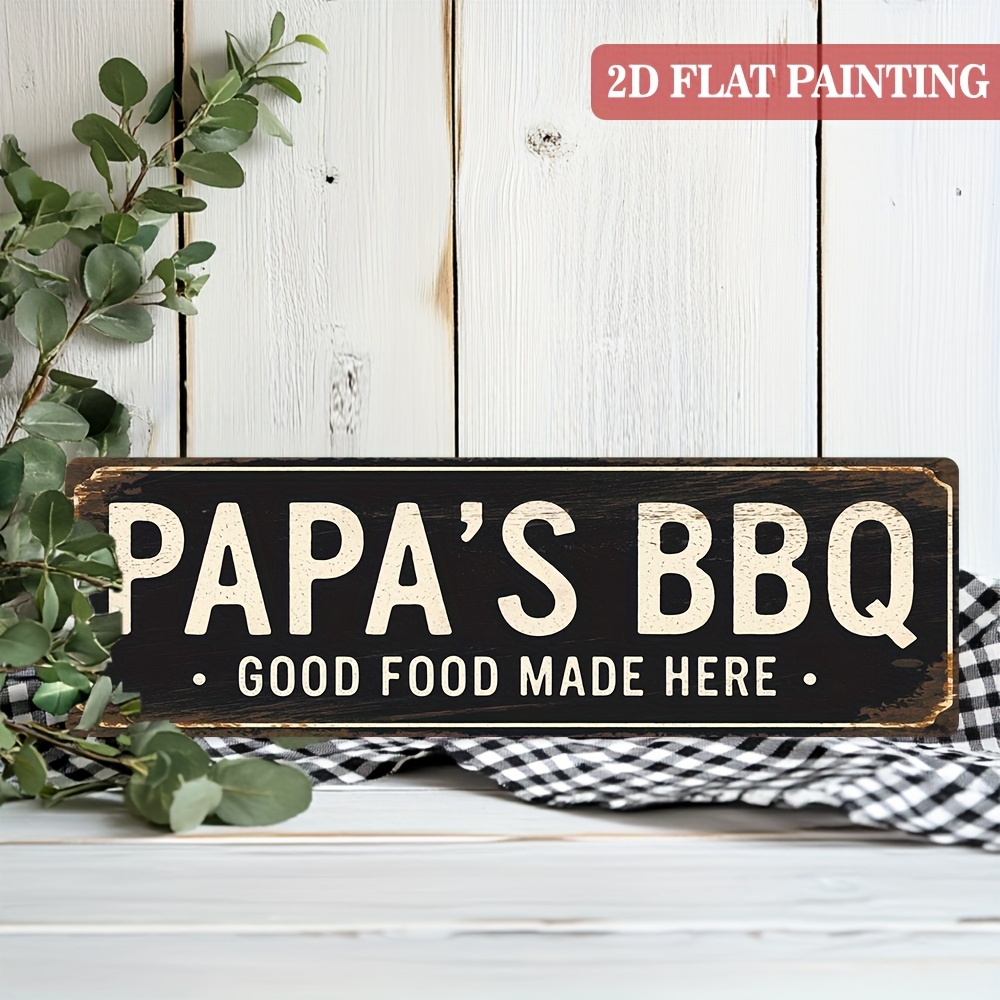TEMU 2D Plat,1 stuk, Verweerde Afwerking BBQ Bord Decoratie '' Houten Bord 16x4,92 Inch, Binnen/Buiten Zomerfeest Decoratief Bord voor Thuis,